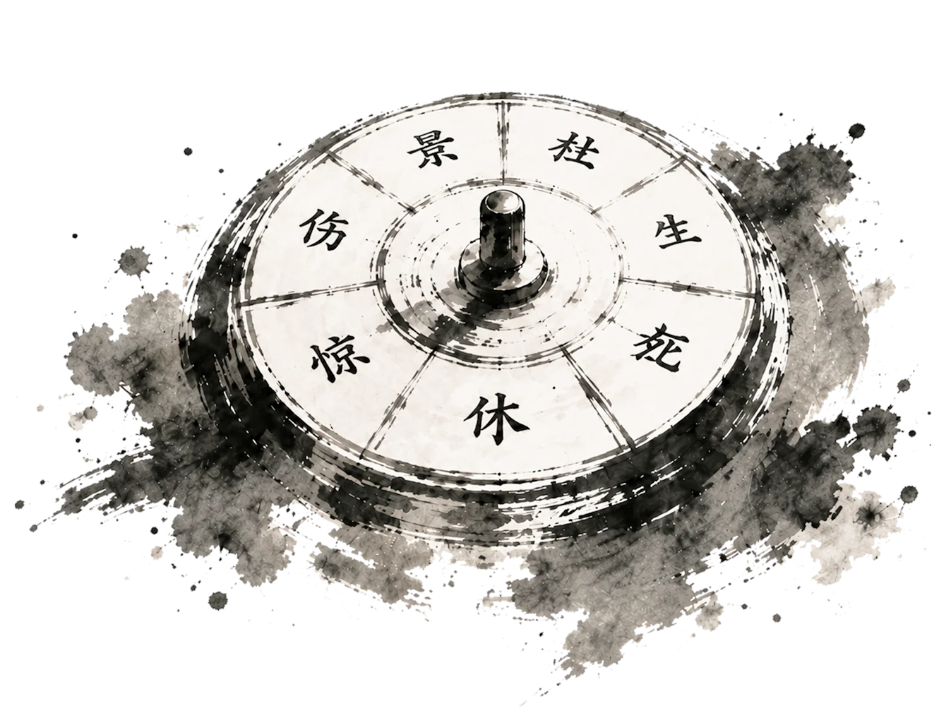 奇门遁甲水墨插图